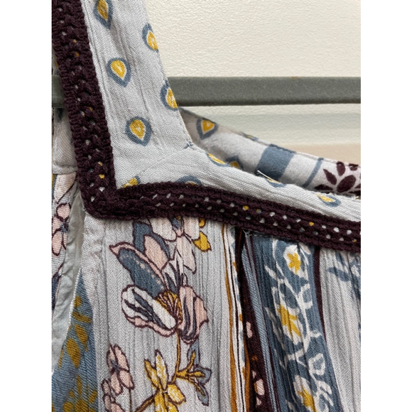 Fig Clothing Boho Cottagecore Prairie Floral Crochet Patchwork Maxi Dress XS - Picture 3 of 16